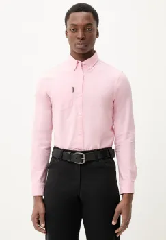 Superdry camasa din bumbac barbati, culoarea roz, cu guler button-down, regular, M4010991A-D9O imagine