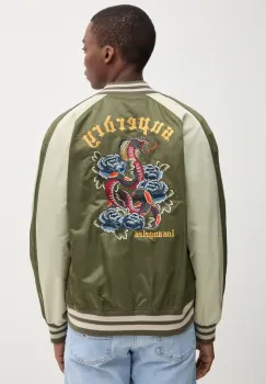 Superdry geaca bomber barbati, culoarea verde, de tranzitie, M5012070A-2LX imagine