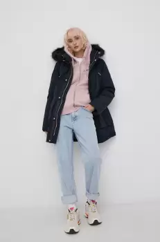 Superdry Geaca de puf femei, culoarea albastru marin, de iarna imagine