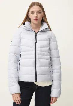 Superdry geaca femei, culoarea gri, de iarna, W5011724A-B9M imagine