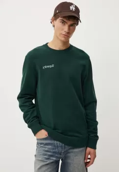 Superdry hanorac de bumbac barbati, culoarea verde, cu imprimeu, M2013738A-27E imagine