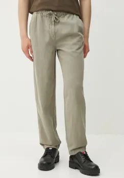 Superdry pantaloni din amestec de in culoarea verde, M7011395A-1KH imagine