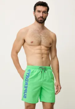 Superdry pantaloni scurti de baie culoarea verde, M3010248A-8JI imagine