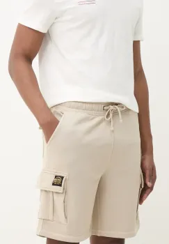 Superdry pantaloni scurti din bumbac barbati, culoarea bej, M7110480A-E4R imagine