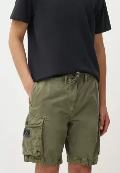 Superdry pantaloni scurti din bumbac culoarea verde imagine