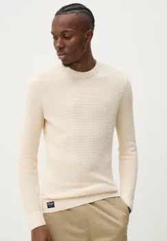 Superdry pulover de bumbac culoarea bej, M6110657A-6ZC imagine