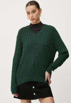 Superdry pulover de bumbac culoarea verde, W6110588A-B6S imagine