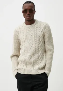 Superdry pulover din amestec de lana barbati, culoarea bej, M6110638A-39E imagine