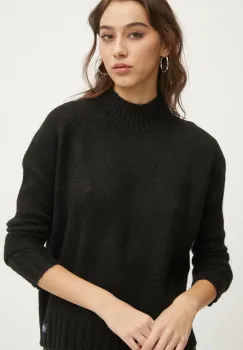 Superdry pulover din amestec de lana femei, culoarea negru, cu turtleneck, W6110551A-02A imagine