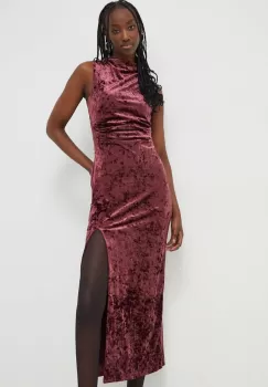 Superdry rochie culoarea bordo, midi, mulata imagine