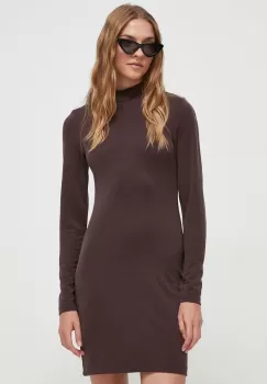 Superdry rochie culoarea maro, mini, mulata imagine