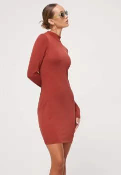 Superdry rochie culoarea maro, mini, mulata imagine