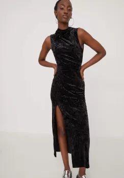 Superdry rochie culoarea negru, maxi, mulata imagine