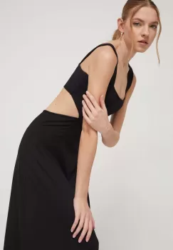 Superdry rochie culoarea negru, midi, evazati imagine