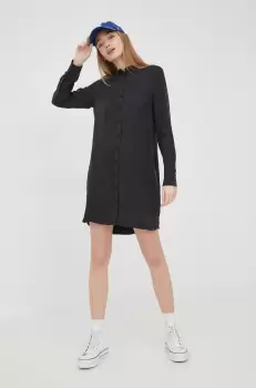 Superdry rochie culoarea negru, mini, drept imagine