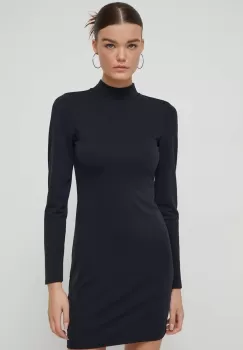 Superdry rochie culoarea negru, mini, mulata imagine