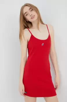 Superdry rochie culoarea rosu, mini, mulata imagine
