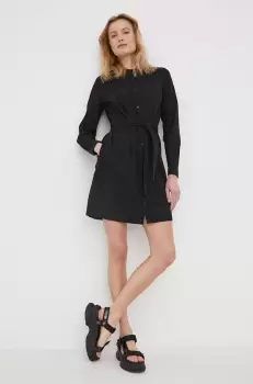 Superdry rochie din bumbac culoarea negru, mini, drept imagine