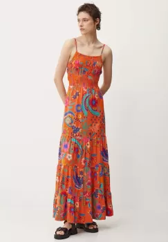 Superdry rochie din bumbac culoarea portocaliu, maxi, evazati, W8011675A-2KA imagine