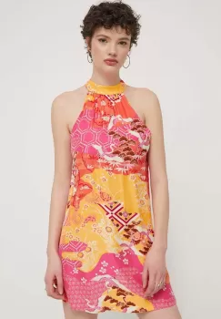 Superdry rochie x Pagong culoarea roz, mini, evazati imagine