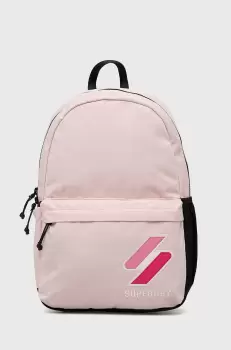 Superdry Rucsac barbati, culoarea roz, mare, cu imprimeu imagine