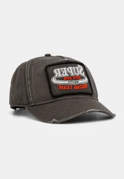 Superdry sapca de baseball din bumbac culoarea gri, cu imprimeu, W9010177A-02A imagine