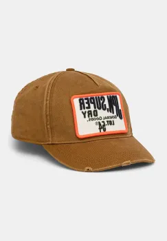 Superdry sapca de baseball din bumbac culoarea maro, cu imprimeu, W9010177A-8MA imagine