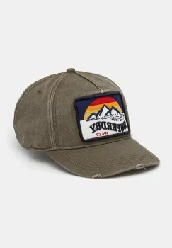 Superdry sapca de baseball din bumbac femei, culoarea verde, cu imprimeu, W9010177A-6JE imagine