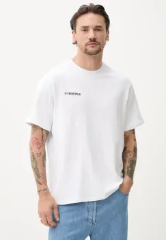 Superdry tricou din bumbac barbati, culoarea alb, cu imprimeu, M1012225A-T7X imagine