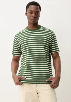 Superdry tricou din bumbac barbati, culoarea verde, cu imprimeu, M1012146A-M68 imagine