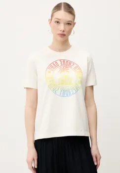 Superdry tricou din bumbac femei, culoarea bej, W1011614A-22C imagine