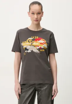 Superdry tricou din bumbac femei, culoarea gri, W1011627A-PKT imagine