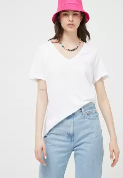 Superdry tricou femei, culoarea alb imagine