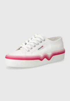 Superga tenisi 2740 LIQUIFY STRIPES femei, culoarea alb, S4128SW imagine