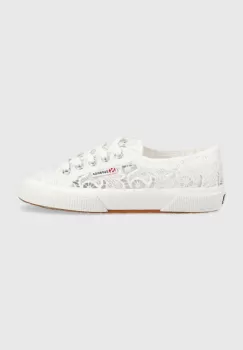 Superga tenisi 2750 MACRAME femei, culoarea alb, S81219W imagine