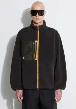 Taikan bluza High Pile Fleece Jacket barbati, culoarea maro, uni TJ0002.BRNYLO imagine