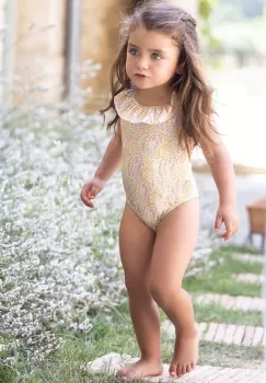 Tartine et Chocolat costum de baie dintr-o bucata pentru bebelusi culoarea portocaliu imagine