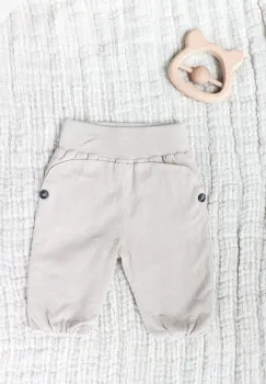 Tartine et Chocolat pantaloni de bumbac pentru copii culoarea bej, neted, TZ22060 imagine