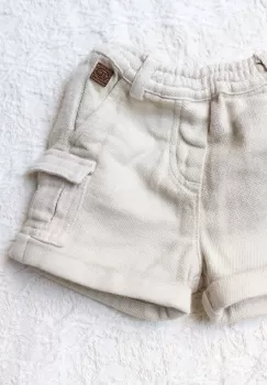 Tartine et Chocolat pantaloni scurti din amestec de in pentru copii culoarea bej imagine