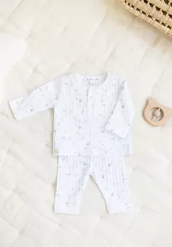 Tartine et Chocolat pijamale de bumbac pentru copii culoarea alb, modelator imagine