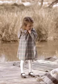 Tartine et Chocolat rochie din bumbac pentru bebelusi culoarea gri, mini, evazati, TZ30021 imagine