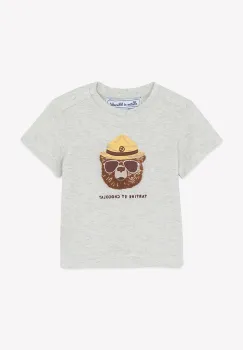 Tartine et Chocolat tricou din bumbac pentru bebelusi culoarea verde, cu imprimeu, CA10051 imagine