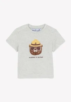 Tartine et Chocolat tricou din bumbac pentru bebelusi culoarea verde, cu imprimeu, CA10051 imagine