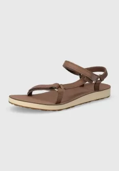 Teva sandale de piele Original Universal Slim Lea femei, culoarea maro, 1151031 imagine