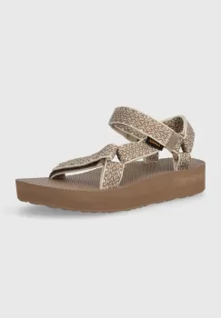 Teva sandale femei, culoarea maro, cu platforma imagine