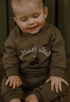 That's mine bluza copii 005073 Finley Little Brother Sweatshirt culoarea maro, cu imprimeu imagine