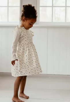 That's mine rochie din bumbac pentru bebelusi culoarea bej, mini, evazati imagine