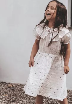 That's mine rochie din bumbac pentru copii Kaya culoarea alb, mini, evazati imagine