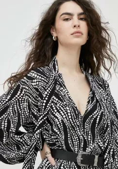 The Kooples bluza femei, culoarea negru, modelator imagine
