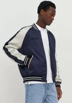 The Kooples geaca bomber barbati, culoarea albastru marin, de tranzitie imagine